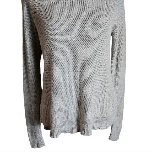 Madewell Province Light Gray Knit Cross-Back Sweater Sz S Crewneck Fall Casual - Picture 5 of 16